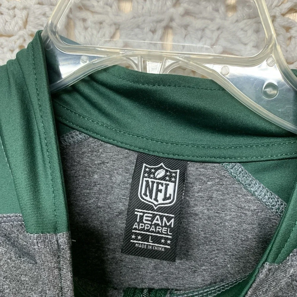 Green Bay Packers 1/4 Zip Pullover Shirt Mens Sz‎ L NFL Team Apparel Gray